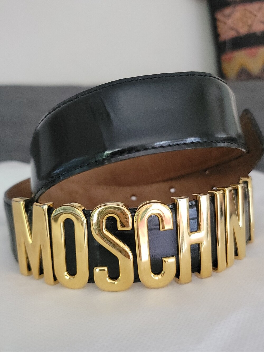 AUTHENTIC,VINTAGE MOSHINO BELT, 34" IN LENGTH WOMAN BELT.